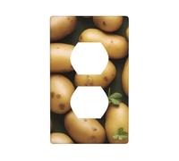 YYHWHJDE Panneau mural pour prise de courant électrique Motif pommes de terre de jardin Décoration durable 11,4 x 7 cm