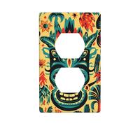 YYHWHJDE Panneau mural vintage Aloha Tiki à double prise murale incassable et durable 11,4 x 7 cm