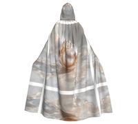 YYHWHJDE Pearls in the waves Picture Halloween Cape à capuche pour adulte Grande cape à capuche avec nœud papillon, sans fermeture éclair