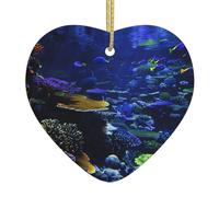 YYHWHJDE Pendentif en céramique pour sapin de Noël Motif colonie de corail sous-marine Conçu spécifiquement pour les vacances 7,9 x 7,9 cm