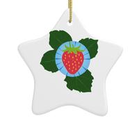 Yyhwhjde Pendentif en forme d'étoile en céramique à suspendre Motif fraise sur la gloire du matin 7,9 x 7,9 cm
