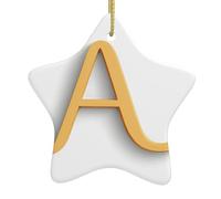 Yyhwhjde Pendentif en forme d'étoile en céramique à suspendre Motif grand mot A 7,9 x 7,9 cm