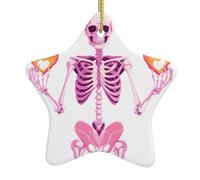 Yyhwhjde Pendentif en forme d'étoile en céramique pour sapin de Noël Le squelette qui contrôle le désir imprime décoration centres commerciaux, supermarchés, magasins