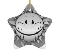 Yyhwhjde Pendentif en forme d'étoile en céramique pour sapin de Noël Motif sourire de la fin du monde