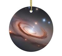 YYHWHJDE Pendentif rond en céramique à suspendre en forme de constellation avec étoiles et galaxies pour décoration de magasins, portes et fenêtres