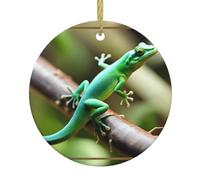 YYHWHJDE Pendentif rond en céramique à suspendre en forme de lézards gecko - 7,4 cm - Exquis et durable