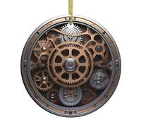 YYHWHJDE Pendentif rond en céramique avec engrenages rotatifs - Décorations de vacances de 7,4 cm