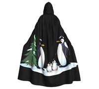 YYHWHJDE Penguins By The Pine Tree Pattern Halloween Cape à capuche pour adulte sans fermeture éclair, confortable pour les fêtes costumées
