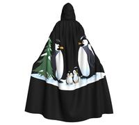YYHWHJDE Penguins By The Pine Tree Pattern Halloween Cape à capuche pour adulte sans fermeture éclair, confortable pour les fêtes costumées