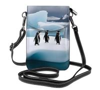 YYHWHJDE Penguins On The Iceberg Picture Téléphone portable pour femme avec prépuce en cuir et bandoulière réglable