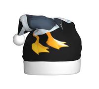 YYHWHJDE Petit canard blanc dans un costume imprimé chapeau de Noël pour adulte accessoire festif de qualité fabriqué doux et léger