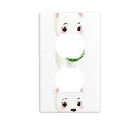 YYHWHJDE Petit ours blanc tenant une pastèque - Panneau mural décoratif durable et adapté pour interrupteur - 11,4 x 7 cm