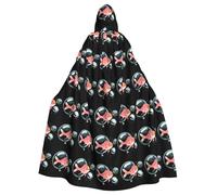 YYHWHJDE Petit poisson qui crache des bulles Image Halloween Cape à capuche pour adulte pour jeux de rôle, costumes et fêtes à thème