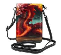 YYHWHJDE Petit sac à bandoulière à rabat en cuir avec imprimé Dragon King In Fire Prints pour femme, imperméable et durable