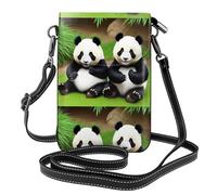 YYHWHJDE Petit sac à bandoulière à rabat en cuir pour femme avec imprimé panda amusant, imperméable et durable