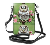 YYHWHJDE Petit sac à bandoulière en cuir pour femme avec imprimé hibou mignon avec fleurs, imperméable et durable