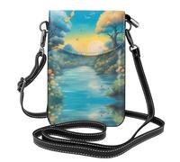 YYHWHJDE Petit sac à bandoulière en cuir pour téléphone portable, 19,3 x 12,4 cm, beaucoup de beaux motifs libellules pour la marche, le camping, le shopping, les voyages et une utilisation en