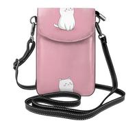 YYHWHJDE Petit sac à bandoulière en cuir pour téléphone portable, 19,3 x 12,4 cm, déguisé en joli motif chaton pour la marche, le camping, le shopping, les voyages et une utilisation en extérieur