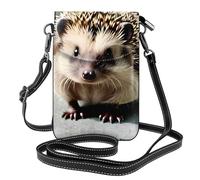 YYHWHJDE Petit sac à bandoulière en cuir pour téléphone portable, 19,3 x 12,4 cm, joli motif hérisson pour la marche, le camping, le shopping, les voyages et une utilisation en extérieur
