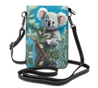 YYHWHJDE Petit sac à bandoulière en cuir pour téléphone portable, 19,3 x 12,4 cm, joli motif koala de dessin animé pour la marche, le camping, le shopping, les voyages et une utilisation en extérieur