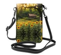 YYHWHJDE Petit sac à bandoulière en cuir pour téléphone portable, 19,3 x 12,4 cm, joli motif tournesol pour la marche, le camping, le shopping, les voyages et une utilisation en extérieur