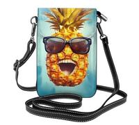 YYHWHJDE Petit sac à bandoulière en cuir pour téléphone portable, 19,3 x 12,4 cm, motif ananas psychique pour la marche, le camping, le shopping, les voyages et une utilisation en extérieur