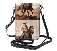 YYHWHJDE Petit sac à bandoulière en cuir pour téléphone portable, 19,3 x 12,4 cm, motif cheval au galop pour la marche, le camping, le shopping, les voyages et une utilisation en extérieur