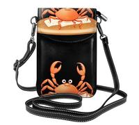 YYHWHJDE Petit sac à bandoulière en cuir pour téléphone portable, 19,3 x 12,4 cm, motif crabe sur pain pour la marche, le camping, le shopping, les voyages et une utilisation en extérieur