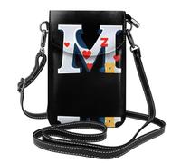 YYHWHJDE Petit sac à bandoulière en cuir pour téléphone portable, 19,3 x 12,4 cm, motif de lettres d'amour pour la marche, le camping, le shopping, les voyages et une utilisation en extérieur