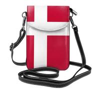 YYHWHJDE Petit sac à bandoulière en cuir pour téléphone portable, 19,3 x 12,4 cm, motif drapeau danois pour la marche, le camping, le shopping, les voyages et une utilisation en extérieur