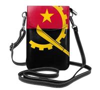 YYHWHJDE Petit sac à bandoulière en cuir pour téléphone portable, 19,3 x 12,4 cm, motif drapeau de l'Angola pour la marche, le camping, le shopping, les voyages et une utilisation en extérieur