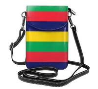YYHWHJDE Petit sac à bandoulière en cuir pour téléphone portable, 19,3 x 12,4 cm, motif drapeau de l'île Maurice pour la marche, le camping, le shopping, les voyages et une utilisation en extérieur