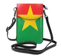 YYHWHJDE Petit sac à bandoulière en cuir pour téléphone portable, 19,3 x 12,4 cm, motif drapeau du Burkina Faso pour la marche, le camping, le shopping, les voyages et une utilisation en extérieur
