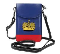 YYHWHJDE Petit sac à bandoulière en cuir pour téléphone portable, 19,3 x 12,4 cm, motif drapeau du Liechtenstein pour la marche, le camping, le shopping, les voyages et une utilisation en extérieur