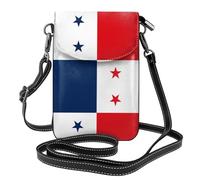 YYHWHJDE Petit sac à bandoulière en cuir pour téléphone portable, 19,3 x 12,4 cm, motif drapeau du Panama pour la marche, le camping, le shopping, les voyages et une utilisation en extérieur
