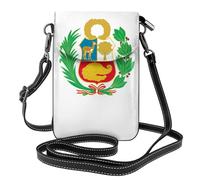 YYHWHJDE Petit sac à bandoulière en cuir pour téléphone portable, 19,3 x 12,4 cm, motif drapeau du Pérou pour la marche, le camping, le shopping, les voyages et une utilisation en extérieur