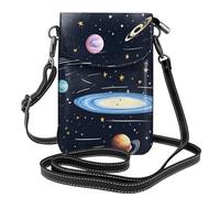 YYHWHJDE Petit sac à bandoulière en cuir pour téléphone portable, 19,3 x 12,4 cm, motif famille solaire pour la marche, le camping, le shopping, les voyages et une utilisation en extérieur