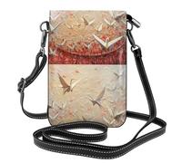YYHWHJDE Petit sac à bandoulière en cuir pour téléphone portable, 19,3 x 12,4 cm, motif fantaisie de mille grues en papier pour la marche, le camping, le shopping, les voyages et une utilisation en