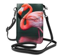 YYHWHJDE Petit sac à bandoulière en cuir pour téléphone portable, 19,3 x 12,4 cm, motif flamant rose pour la marche, le camping, le shopping, les voyages et une utilisation en extérieur