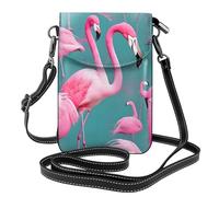 YYHWHJDE Petit sac à bandoulière en cuir pour téléphone portable, 19,3 x 12,4 cm, motif flocage de flamants roses pour la marche, le camping, le shopping, les voyages et une utilisation en extérieur