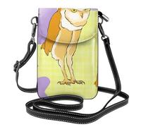 YYHWHJDE Petit sac à bandoulière en cuir pour téléphone portable, 19,3 x 12,4 cm, motif hibou debout pour la marche, le camping, le shopping, les voyages et une utilisation en extérieur