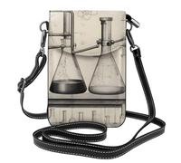 YYHWHJDE Petit sac à bandoulière en cuir pour téléphone portable, 19,3 x 12,4 cm, motif imprimé chimie pour la marche, le camping, le shopping, les voyages et une utilisation en extérieur