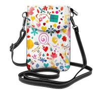 YYHWHJDE Petit sac à bandoulière en cuir pour téléphone portable, 19,3 x 12,4 cm, motif joyeux anniversaire pour la marche, le camping, le shopping, les voyages et une utilisation en extérieur