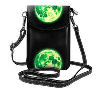 YYHWHJDE Petit sac à bandoulière en cuir pour téléphone portable, 19,3 x 12,4 cm, motif lune fluorescent pour la marche, le camping, le shopping, les voyages et une utilisation en extérieur
