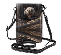 YYHWHJDE Petit sac à bandoulière en cuir pour téléphone portable, 19,3 x 12,4 cm, motif panda en colère pour la marche, le camping, le shopping, les voyages et une utilisation en extérieur
