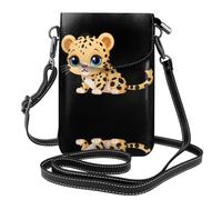 YYHWHJDE Petit sac à bandoulière en cuir pour téléphone portable, 19,3 x 12,4 cm, motif pauvre petit léopard pour la marche, le camping, le shopping, les voyages et une utilisation en extérieur