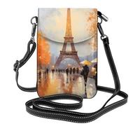 YYHWHJDE Petit sac à bandoulière en cuir pour téléphone portable, 19,3 x 12,4 cm, motif peinture Tour Eiffel Paris pour la marche, le camping, le shopping, les voyages et une utilisation en extérieur
