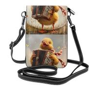 YYHWHJDE Petit sac à bandoulière en cuir pour téléphone portable, 19,3 x 12,4 cm, motif petit canard jouant de l'orgue pour la marche, le camping, le shopping, les voyages et une utilisation en