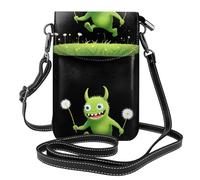 YYHWHJDE Petit sac à bandoulière en cuir pour téléphone portable, 19,3 x 12,4 cm, motif petit monstre chassant les pissenlits pour la marche, le camping, le shopping, les voyages et une utilisation en