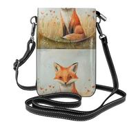 YYHWHJDE Petit sac à bandoulière en cuir pour téléphone portable, 19,3 x 12,4 cm, motif petit renard dans le champ pour la marche, le camping, le shopping, les voyages et une utilisation en extérieur